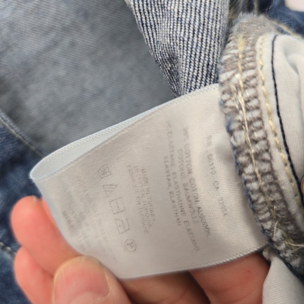 Pilcro and the Letterpress Slim Boyfriend Star‎ Sequin Distressed Jeans Blue 32 - Picture 7 of 7